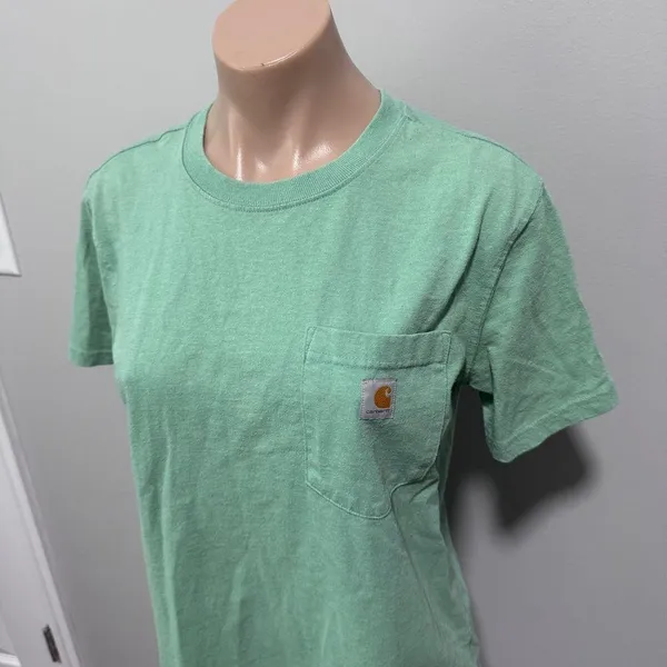 Carhartt Women’s Green Pocket Tee Short Sleeve Small - Image 2