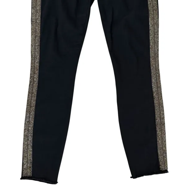 MOTHER Denim High Waisted Looker Ankle Fray Guilty Flash Black Embellished 28 - Image 7