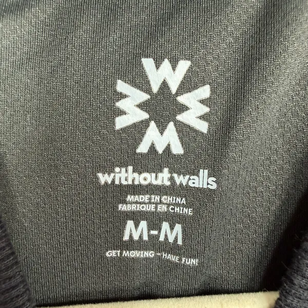 Without Walls M Medium Bomber Jacket Black Mesh Athletic Full Zip Lightweight - Image 7