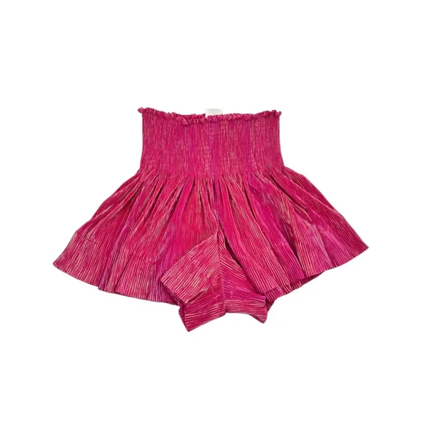 Queen‎ of Sparkles swing shorts pink iridescent metallic pleat sz S - Image 3