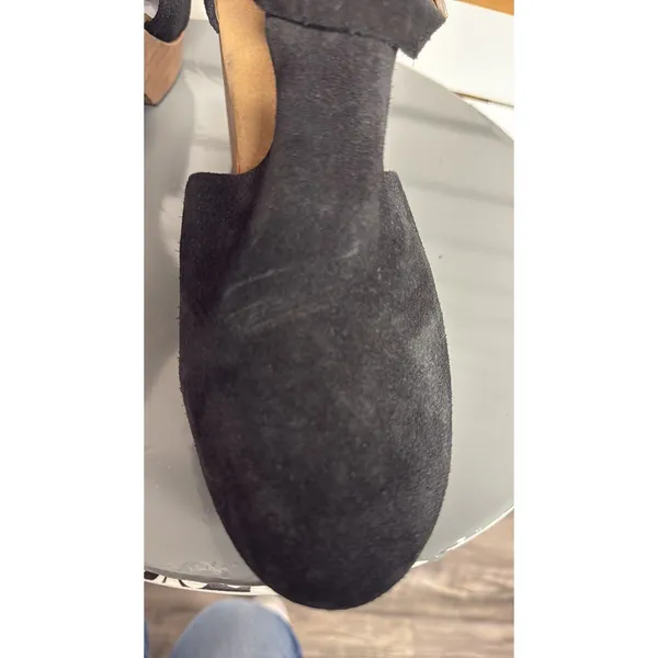 Free People Cedar Clogs Black Suede Platform Wood Women's 40.5 US 10.5 Boho - Image 9
