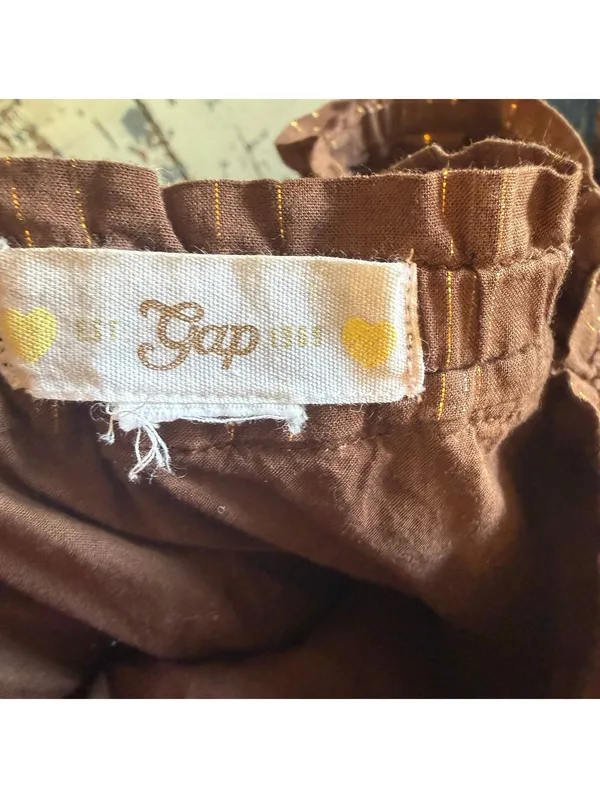 Gap Brown mini skirt metallic threading size small - Image 5