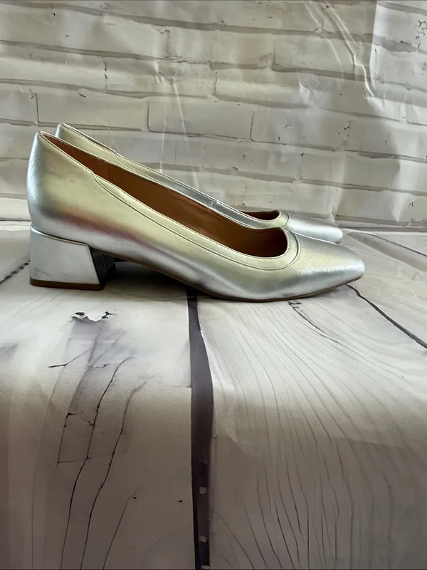 Naturalizer Silver Square-Toe Ballet Flats - Image 4