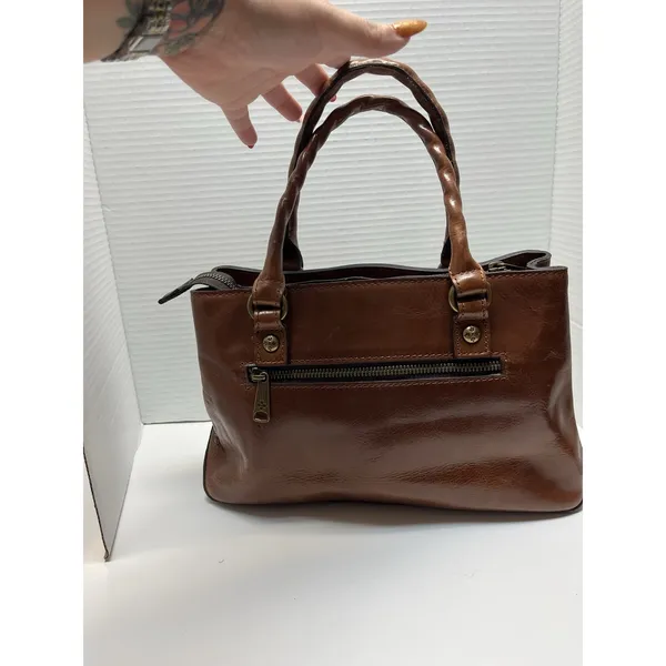 Patricia Nash Heritage‎ Angela Double-Compartment Leather Satchel Handbag - Image 4