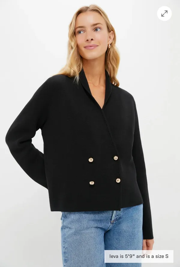 Tuckernuck Cassandra blazer sweater size M black new with tags knit cardigan - Image 2