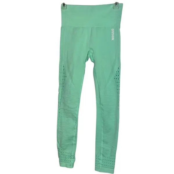 Gymshark Women's XS Energy Seamless Legging Mint Green‎ Cut Outs Gym Sporty - Image 2