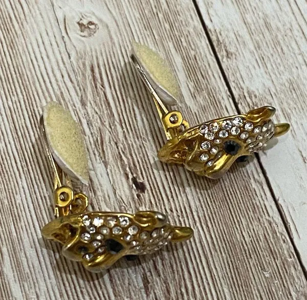 Vintage Jaguar Head Clip On Earrings - Image 9