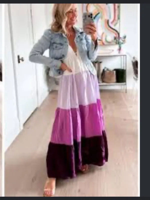 Rare nwt Anthropologie Raya Colorblock Maxi Dress party casual boho fall $198 - Image 3