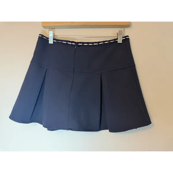 Pretty Garbage Navy Blue Women's Pleated Mini Skirt Sz S NEW - Image 3