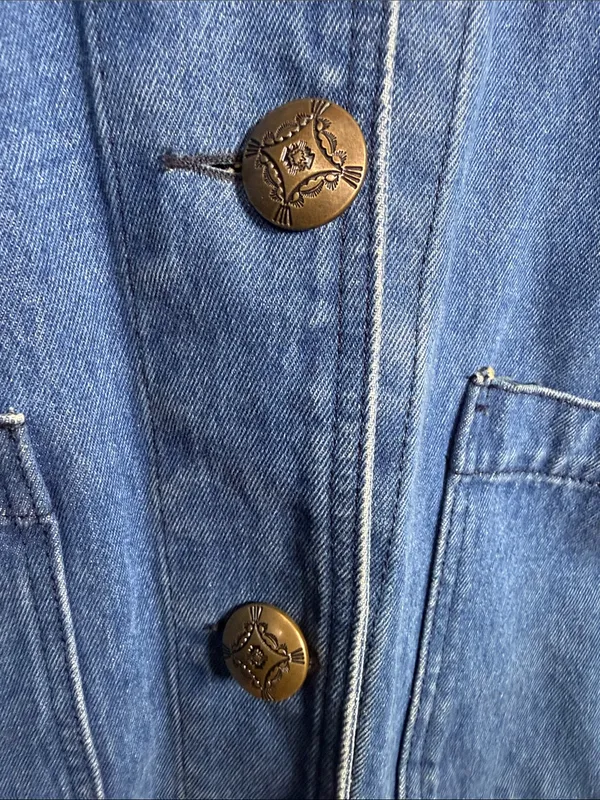 Be Blue Vintage Made in USA Cotton Denim Jean Chore Blazer Coat - Image 2