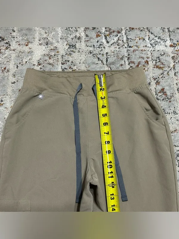 FIGS High waist Zamora jogger pants size Small khaki tan color - Image 5