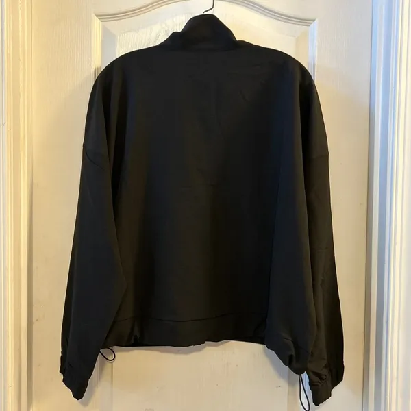 90 Degree Black Full‎ Zip Mock Neck Jacket Athletic Sporty Casual Size L - Image 2