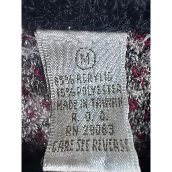 M.J. Carroll Medium‎ Red Sweater Women's Vintage Snowflake Fair Isle Knit - Image 3