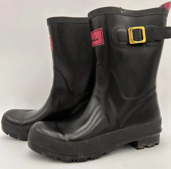 Joules Women's Black Kelly Welly Mid Height Rain Boots Size 7 - Image 6