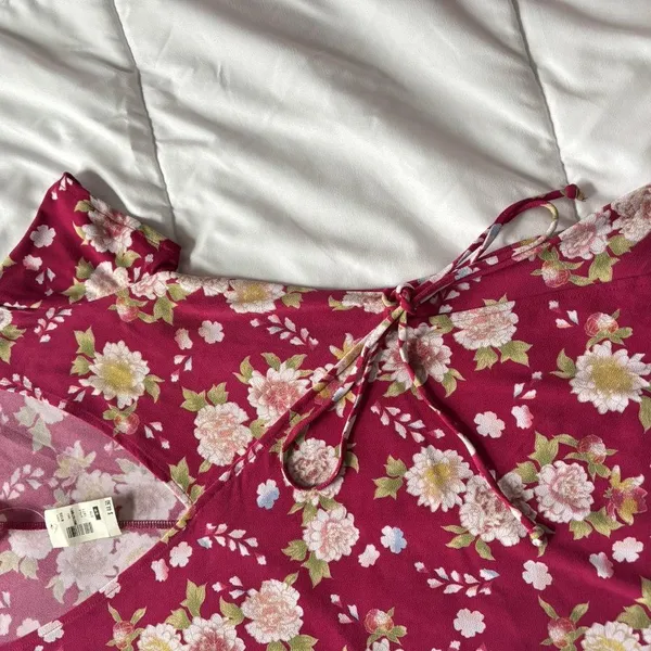 NWT Aeropostale Dress A-Line Womens Size‎ Small Pink Mini Y2K Babydoll Floral - Image 3