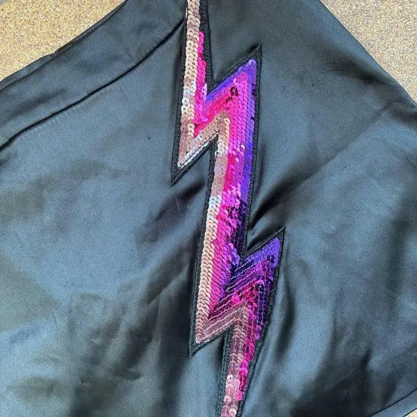 MISS SIXTY Y2K Lighting Bolt Mini Skirt LARGE - Image 2