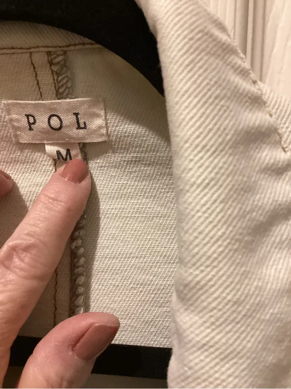 POL Cream Cotton Jacket with Contrast Stitching - Image 3