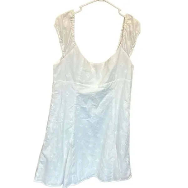 WAYF A-Line Embroidered Button White Dress XL NEW Bridal Shower #200 - Image 7