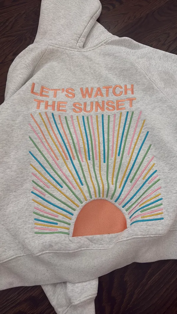 Dandy Worldwide Let's Watch The Sunset Hoodie Grey Small - Image 3