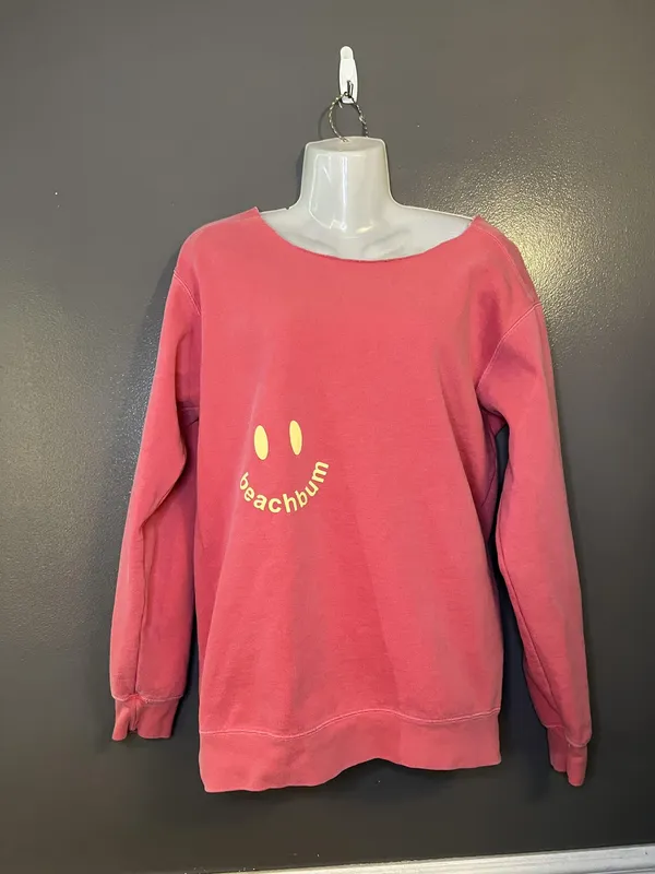 Beach Bum Surf Co Sweatshirt Womens Medium Pink Call Me When Bridge Graphic - Image 2