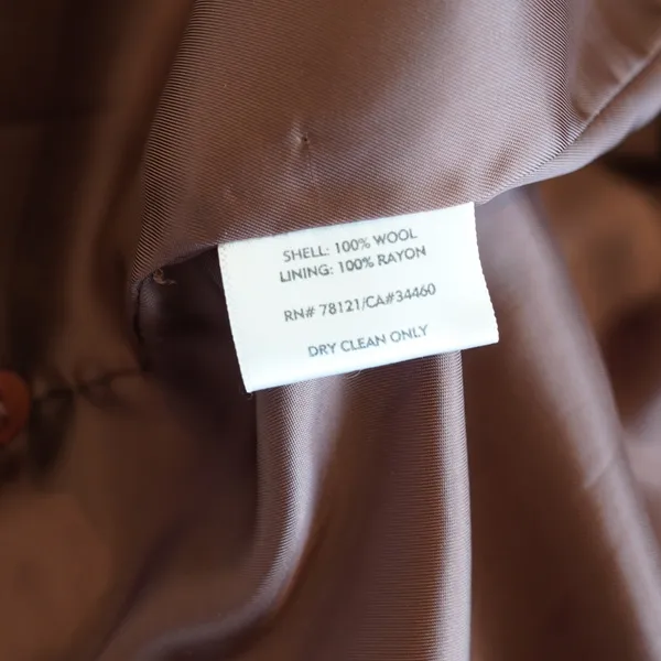 Eileen Fisher Wool Zip‎ Up Jacket Pea Coat S Brown Italian Fabric Minimalist - Image 7