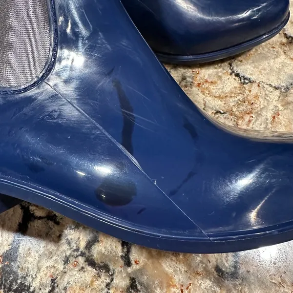 Ralph Lauren Pull on Rain Boot Blue Metallic Muck Boots Womens Sz 6 - Image 12