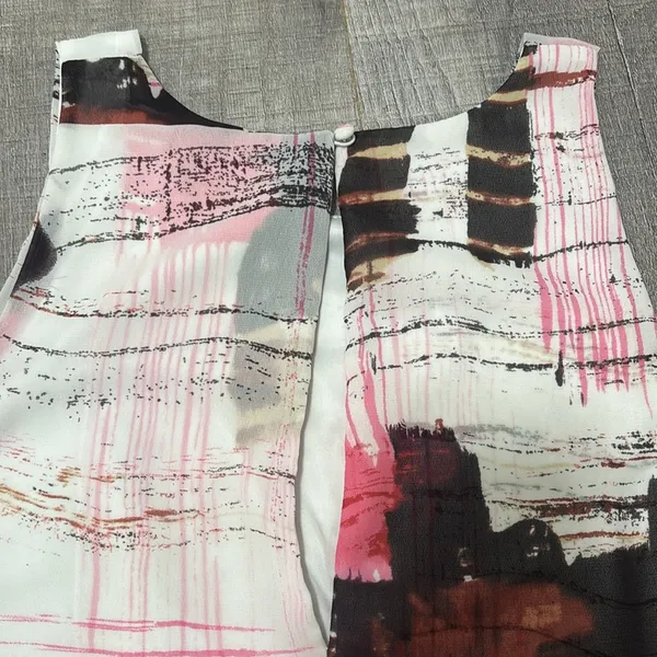 Abstract Print Sleeveless Top Pink Size L - Image 3