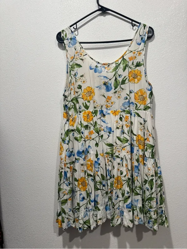 Altar’d State Floral Lace Up Tiered Mini Dress Large NWOT - Image 8