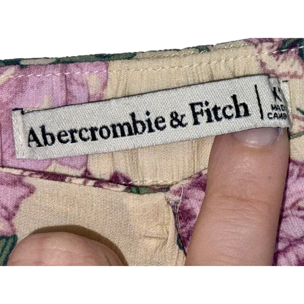 Abercrombie & Fitch Cream Green Floral Ruffle Wrap Long Midi Skirt Women Size XS - Image 6