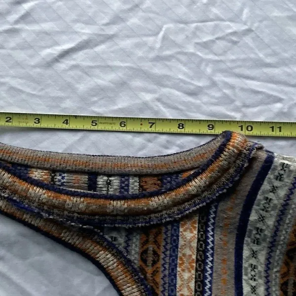 Free People Mini Sweater Dress Gray Fair Isle Nordic Tunic Wool Blend Sz Medium - Image 12