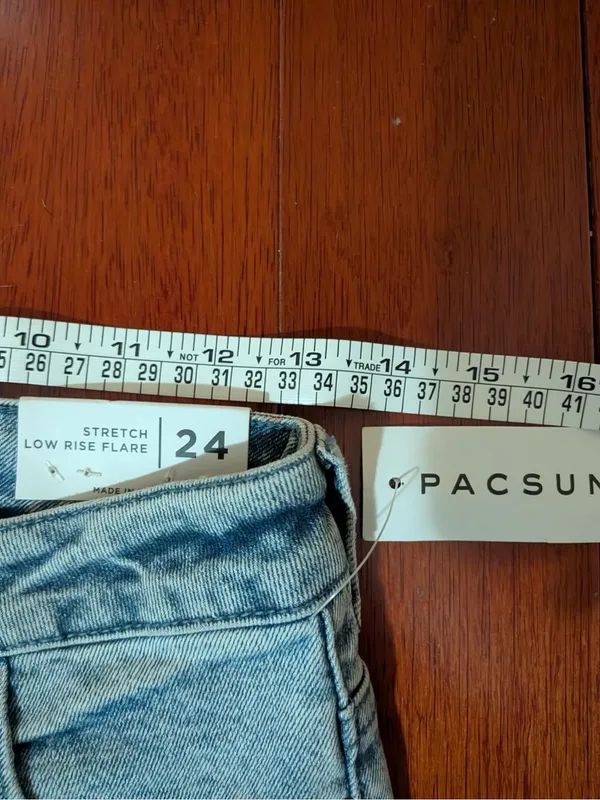 PacSun Light Blue Rhinestone Flare Jeans - Image 6