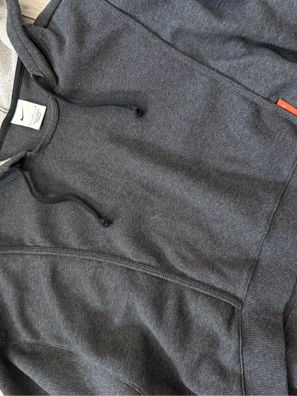 Nike Dri-Fit Ribbed Cotton Fleece Lounge Cropped Training Hoodie size large - Image 7