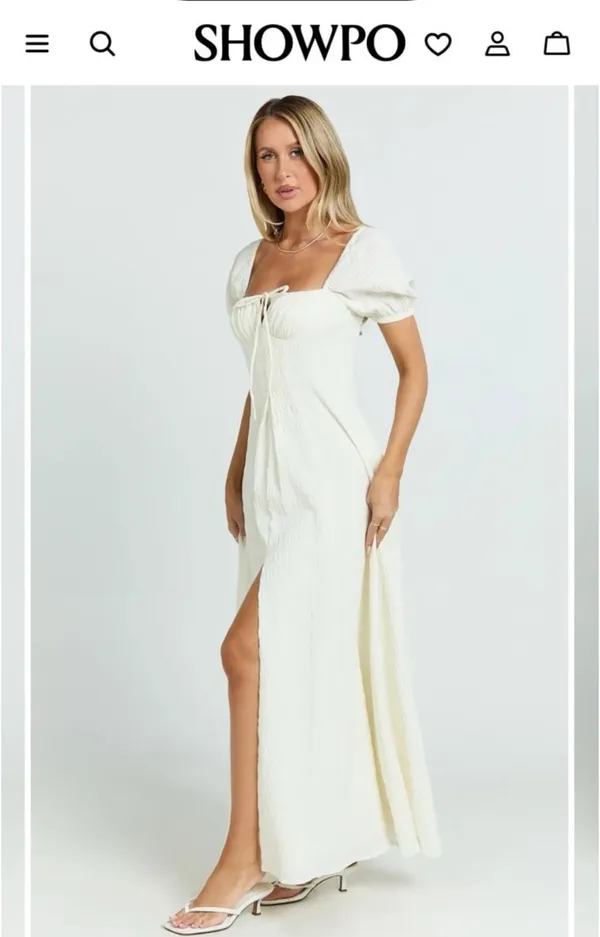 NWT SHOWPO Off White maxi dress size 6 - Image 2