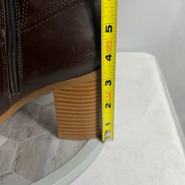 Giani Bernini Odettee Brown Tall Leather Block Heel Boots Size 8M - Image 7