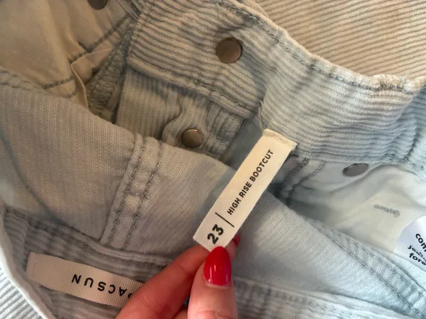 PacSun High-Rise Bootcut Corduroy Blue Pants - Image 4