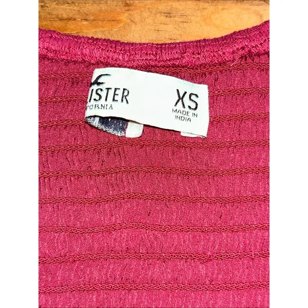 Hollister Plum Swiss Dot Bustier Peplum Crop Top Y2K Coquette XS - Image 3