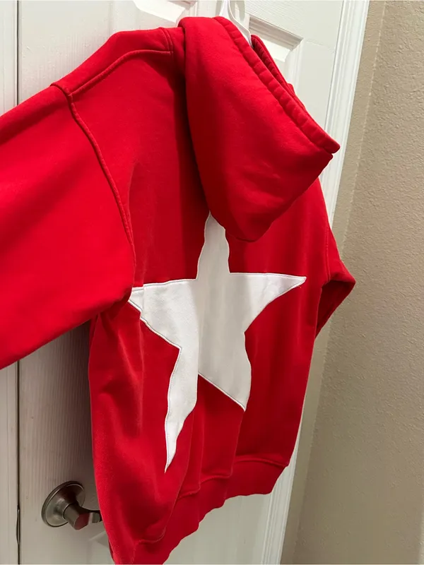 Aelfric Eden Star Color Contrast Oversized Hoodie size XS red - Image 11