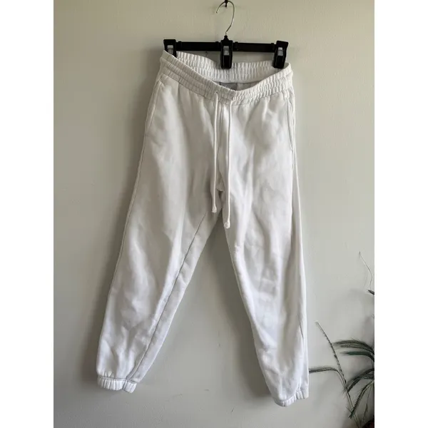 Tna Cozyaf Fleece Sweatpants White‎ XS Elastic Waist Drawstring Joggers - Image 2