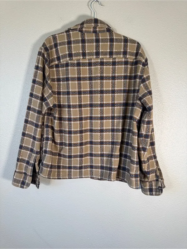 Abercrombie & Fitch Brown Plaid Shirt Jacket Womens S Fall Grunge Shacket - Image 2