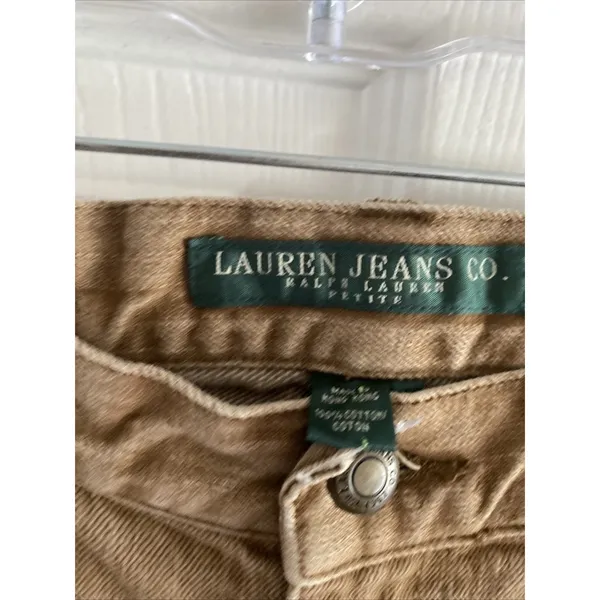 Lauren‎ Ralph Lauren Studded Straight Jeans 10P Tan Boho Western Cotton Size 10P - Image 3