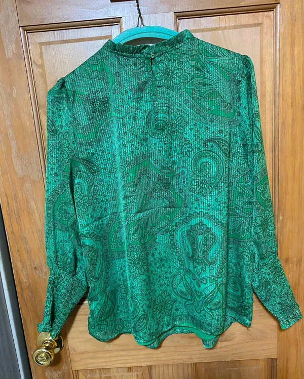 Green Blouse Long Sleeve Top - Image 2