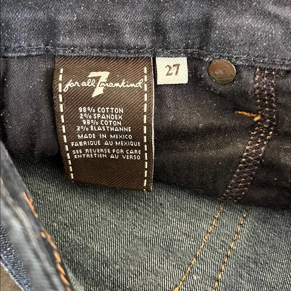 7 For All Mankind Dark Indigo Mid Rise Kimmie Boot Jeans - Image 4