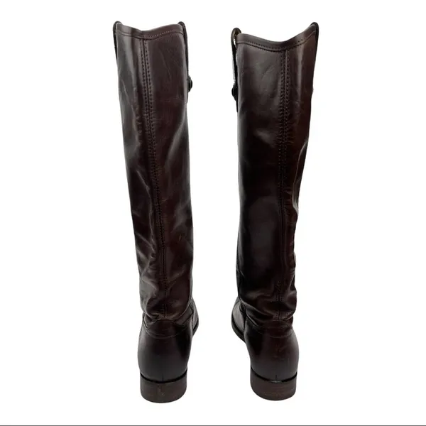 Frye Dark Brown Leather Melissa Western Tall Riding Boots Size 5.5 Style 77167 - Image 16