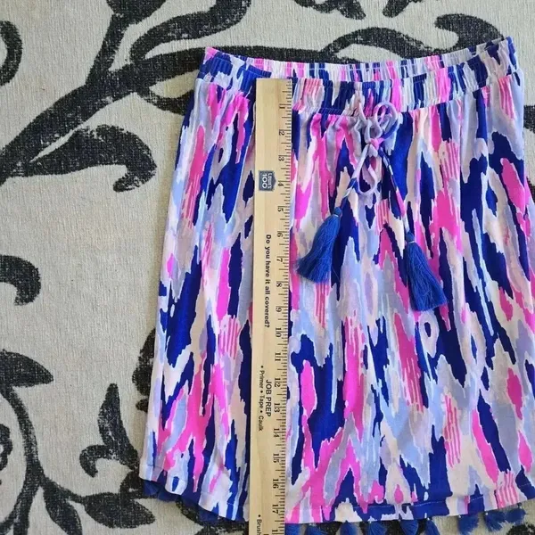 LILLY PULITZER IKAT SKIRT WITH TASSEL TRIM Size XXS‎ Flirty Boho Preppy - Image 5