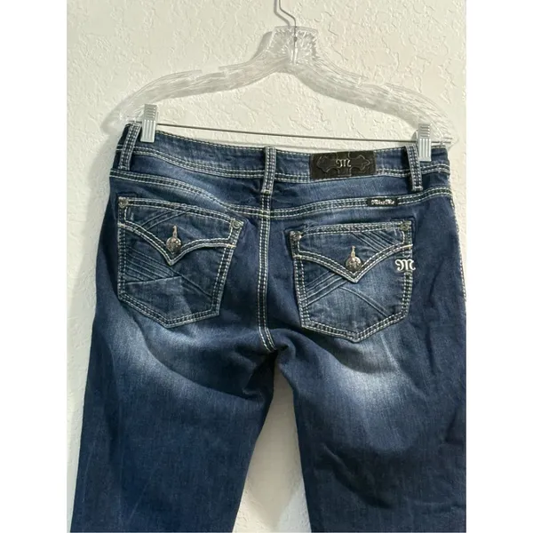 Miss Me Standard Boot Jeans Womens Size 29 Distressed Western Cowgirl Y2K Bling - Image 4