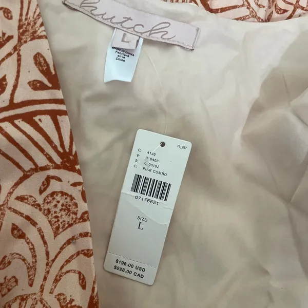 NWT!! Anthropologie HUTCH V-Neck Tiered Wrap Dress Geometric Blockprint Large - Image 12