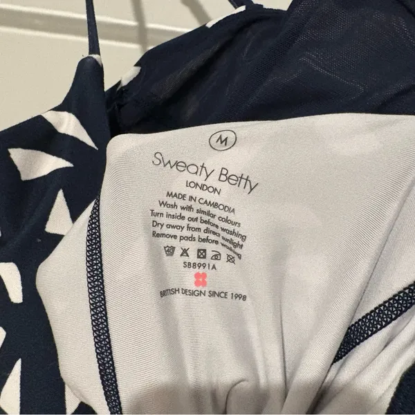 Sweaty Betty All‎ Round Workout Geometric Dress Navy and White size medium - Image 7