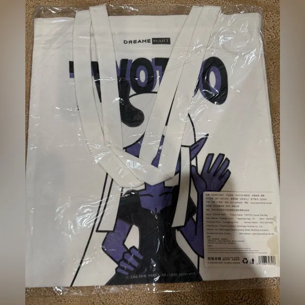 Dreame mart twotoo White and Black Graphic Tote Bag - Image 2