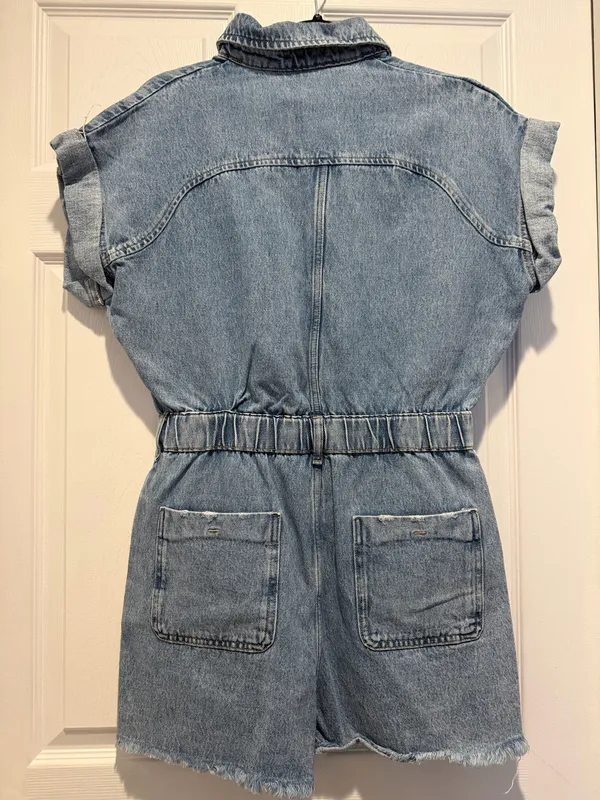 Denim ZARA Short Jumpsuit - Image 6