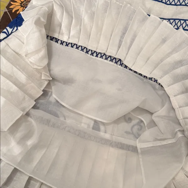 ALEXIS “ASTERIA” WHITE LINEN EMBROIDERED DRESS. Sz: S - Image 9